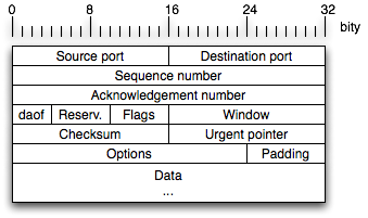 Struktura nagłówka TCP